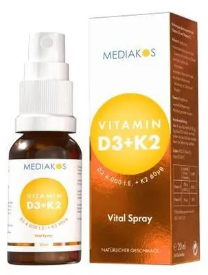 Obrázek produktu pro Vitamin D3+K2 4000 I.U. 60 μg Mediakos Vital Spray 20 ml