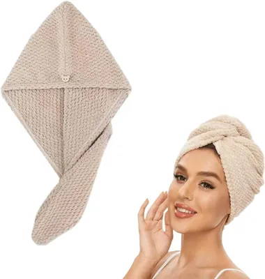 Produktbild von Haarhandtuch Wrap aus Mikrofaser, leicht, schnelltrocknend, 25 x 65 cm, für die Dusche