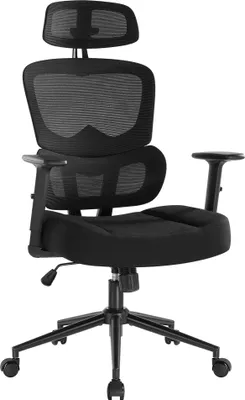 Produktbild von IWMH Bürostuhl, Ergonomischer Schreibtischstuhl, Mesh Computerstuhl, Höhenverstellbarer Drehstuhl mit Armlehne, Kopfstütze und Lendenstütze