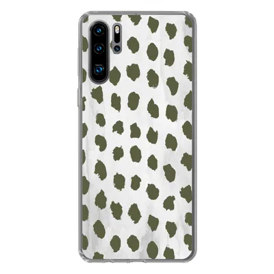 Produktbild von MuchoWow® Handyhülle Schutzhülle Hülle für Huawei P30 Pro Marmor - Punkte - Grün Silikon Softcase Handy Hülle - Schutzdeckel