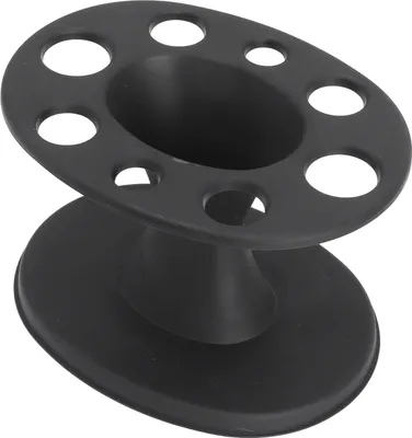 Image de Support de rangement professionnel pour peignes de salon, avec plusieurs compartiments, forme ronde, support pour pinces et ciseaux, noir