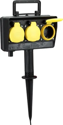 Produktbild von BACHMANN Gartensteckdose mit Erdspieß, 3x CEE 7/3, IP44, Outdoor