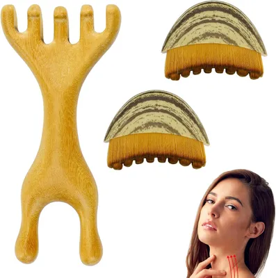 Productafbeelding van Gezichtsmassageborstelset, 3-delig, ergonomisch ontwerp, voor lymfedrainage