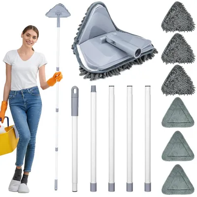 Obrázek produktu pro Sada na mytí oken a stěn, délka 200 cm, rukojeť, 6 mikrovláknových utěrek