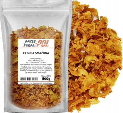 Zdjęcie produktu dla CEBULA SMAŻONA 500g Cebulka prażona chrupiąca wysoka jakość Kol-Pol