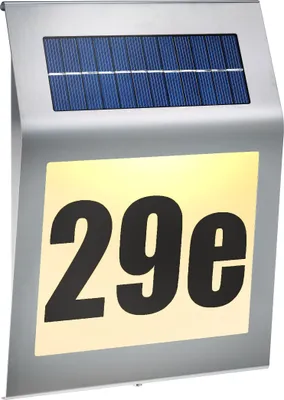 Produktbild von esotec Solar Hausnummern-Leuchte STYLE mit DUO-COLOR Funktion Edelstahl 102031