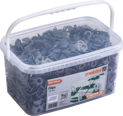 Produktbild von Meister Clips für Nivelliersystem "Starter" 900 Stück 1,5 mm Laschenstärke