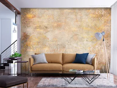 Produktbild von Vlies Fototapete Abstrakt 400x280 cm Tapeten Wandtapete XXL Blumen gold Ornament b-A-0808-a-a