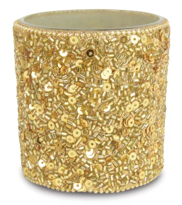 Produktbild von Riffelmacher XL Windlicht mit Pailletten 70614 - Gold 7x9cm