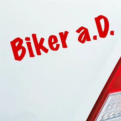 Produktbild von Auto Aufkleber BIKER a.D. außer Dienst Motorrad Bike 19x4,2 cm Rot Sticker Heckscheibenaufkleber