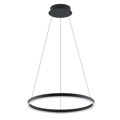 Produktbild von Arcchio LED-Hängeleuchte Albiona, schwarz, 1 Ring, Ø 60 cm