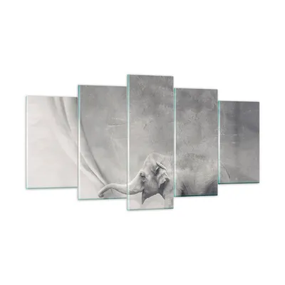 Produktbild von Bilder auf glas - Elefant Vorhang Abstraktion Phantasie - 160x85cm - Glasbilder - Wandbilder - Kunstdruck - Wanddekoration aus Glas - Glas Bilder - Wandbild auf Glas - GEA160x85-3011