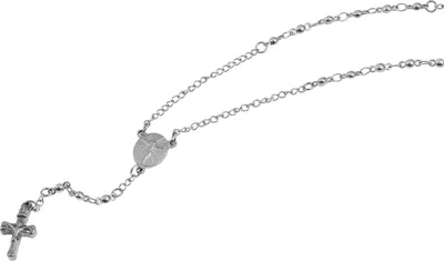 Produktbild von Akzent Rosenkranzkette aus Edelstahl, Kreuzanhänger, 50 cm