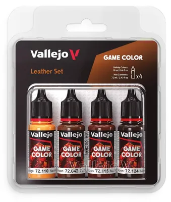 Modellbauset, 4 Acrylfarben, 72 ml, matt, für Leder