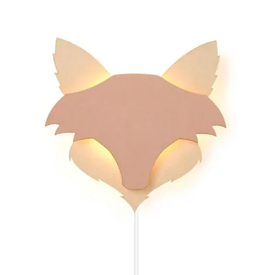 Produktbild von Fuchs Wandleuchte – Tier Wandlampe aus MDF – Verspielt & Atmosphärisch – 45 × 46 × 8 cm – E14 Fassung – Beige / braun