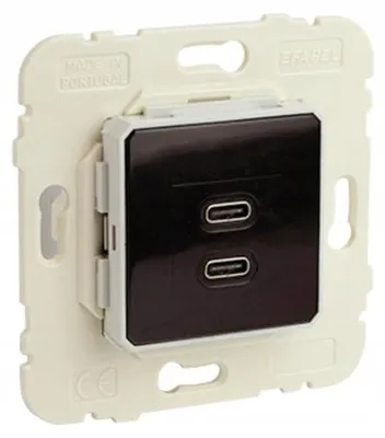 Produktbild von Efapel Logus90 Doppel-USB-C-Steckdose weiß 21382