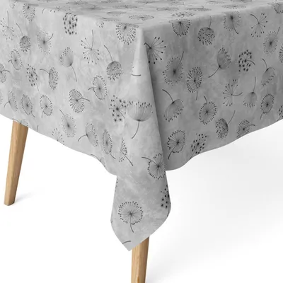 Tischdecke 140x140 cm, vlekabweisend, wasserdicht, grau, rechteckig