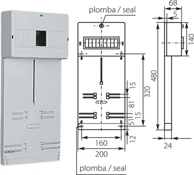 Produktbild von Zählertafel TLR-1F TLR-3F mit Schutzglas Zählertafel Wechselstrom Elektro-Plast