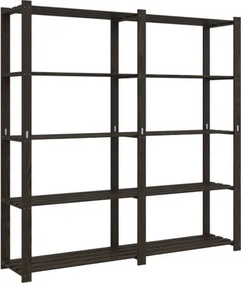 Immagine prodotto di vidaXL Scaffale a 5 ripiani nero 170x38x170 cm in legno di pino massiccio