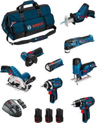 Obrázok produktu pre Súprava BOSCH BMKB8-28BD3 (GSR12V-15+GDR12V-105+GKS12V-26+GWS12V-76+GST12V-70+GOP12V-28+GSA12V-14+GLI12V-80+3x2,0 Ah+GAL1230CV+HDBAG)