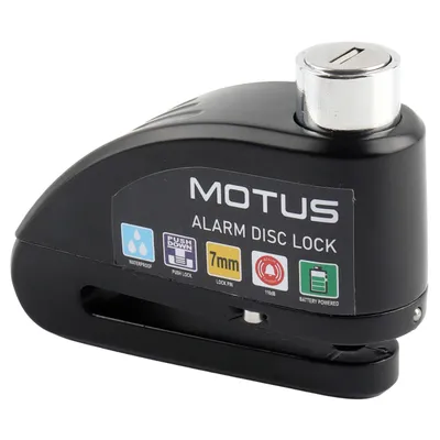Produktbild von Motus Alarm Lock Bremsscheibenschloss mit Alarm, Schlüsselschloss, kompakter Diebstahlschutz für Fahrrad, E-Scooter, Motorrad & Roller