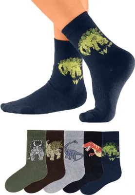 Produktbild von H.I.S. Socken Kindersocken Jugendliche Motivsocken 5 -teilig bunt Größe 23/26