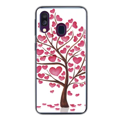 Produktbild von MuchoWow® Handyhülle Schutzhülle Hülle für Samsung Galaxy A40 Eine Illustration eines Baumes mit Herzen Silikon Softcase Handy Hülle - Handy-Tasche