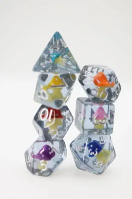 Image de Jeu de dés Foam Brain Games « Champignons » RPG multicolore