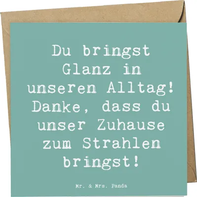 Produktbild von Mr. & Mrs. Panda Grußkarte Spruch Glanz Putzfrau - Meeresbrise - Geschenk, Aufmerksamkeit, Danke, sagen, Glückwunschkarte, unsichtbare Helden, Anerkennung, doppelkarte