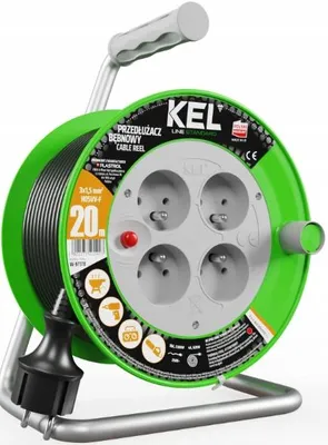 Produktbild von KEL Kabeltrommel 20m 3x1,5mm² Schwarz 3680W