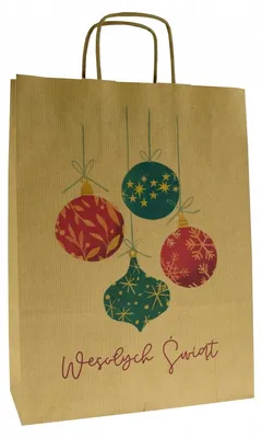 Image de Torby Pro Sac en papier Noël imprimé boules 24x10x32cm