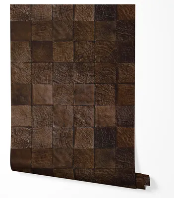 Produktbild von Selbstklebende Tapete Möbelfolie Holzoptik Braun Patchwork Baumringe Vintage Rustikal 3D Effekt Wandtapete Wohnzimmer Schlafzimmer Küche Flur Büro 2,5m x 0,5m