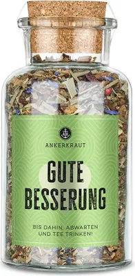 Produktbild von "Gute Besserung" Kräuterteemischung, 75g im Korkenglas