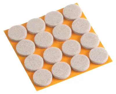 Productafbeelding van Meubelglijders vilt zelfklevend - Ø 17 mm - Beige - 16 stuks