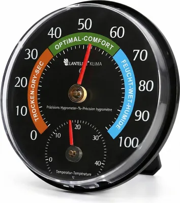 Produktbild von Kombi Hygrometer Thermometer Analog zum aufhängen oder stellen Temperatur und Luftfeuchtemesser für Innen Wohnung Zimmer Keller Speicher Weinkeller