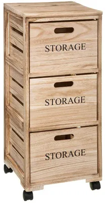 Produktbild von 5five Simply Smart Rollschrank mit 3 Schubladen Cagette, Paulownia-Holz, Beige, 82.2 cm, 160459