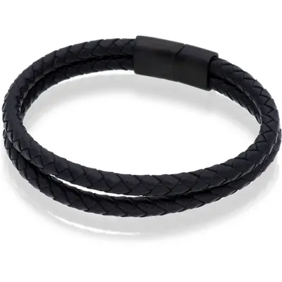 Immagine prodotto di Bracciali da uomo, in pelle, GioiaPura, colore nero, collezione Weaving