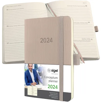 Produktbild von SIGEL C2431 Terminplaner Wochenkalender 2024, ca. A6, taupe, Softcover, 176 Seit