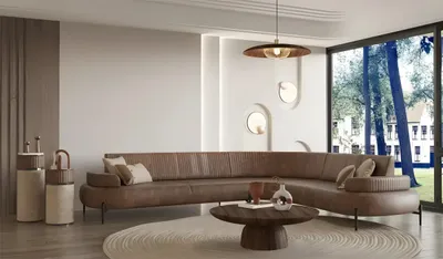 Produktbild von Luxus Ecksofa Stoffsofa Polstersofa L-Form Sofa Couch Braun Wohnzimmer