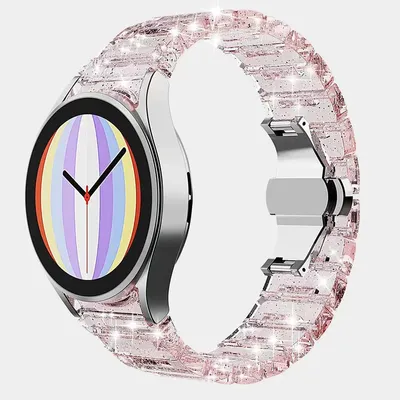 Immagine prodotto di Bracciale SYSTEM-S 20 mm in PC per Samsung Galaxy Watch 5 4 Smartwatch in rosa glitterato