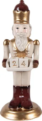 Image de Clayre & Eef 6CE2260 Décoration Casse-Noisette avec calendrier 10x10x27 cm