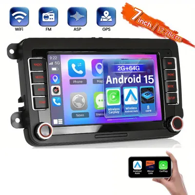 Productafbeelding van Android Autoradio – 7 Inch Touchscreen Navigatiesysteem – Draadloze CarPlay & Android Auto – Wifi