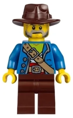 Image de LEGO Minifigurine : Bandit, homme, veste bleue, jambes marron foncé (référence : bdp231)