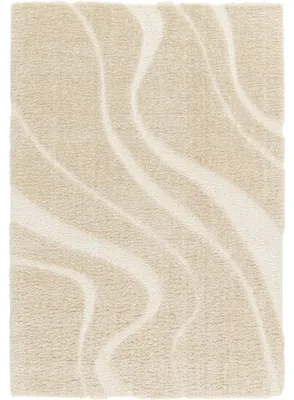 Produktbild von Weicher Shaggy-Teppich Relief Beige und Creme 120x170