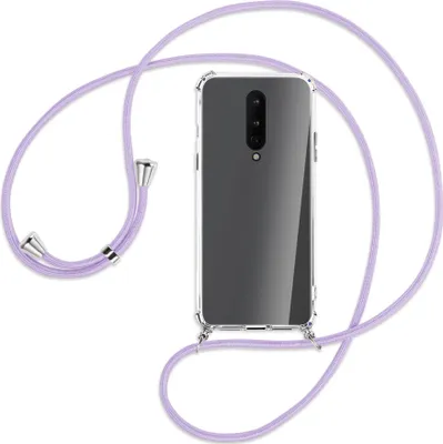 Produktbild von Handykette Backcover-Schutzhülle mit Band (Metall silberfarben) für OnePlus 8 - violett