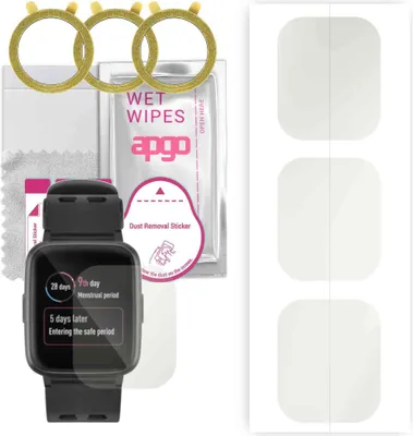 Produktbild von apgo 3 Stück Schutzfolie, Matt, kompatibel mit Acme SW202G Smartwatch, Hydrogel Displayschutzfolie mit Positionierhilfe, Displayfolie, robust und kratzfest