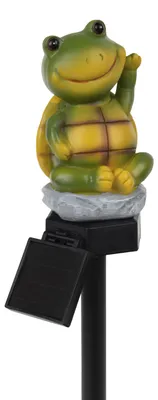 Produktbild von Solar-/Dekoerdspieß "CALVINO" H: 40 cm, Lampe für den Außenbereich aus Kunststoff in grün, 6,7 x 7,3 x 40 cm, mit Diode – mit Schiebeschalter – Dämmerungssensor