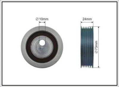 Produktbild von CAFFARO 500190 Spannrolle Keilrippenriemen 73mm für RENAULT ESPACE III (JE0) LAGUNA I (B56, 556) LAGUNA I Grandtour (K56) SAFRANE II (B54)