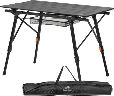 Image de CampFeuer Table de camping pliante 90,5 x 51,5 cm, noire, table pliante avec sac de transport, réglable en hauteur
