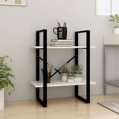 Zdjęcie produktu dla vidaXL Regał na książki 2 przegrody biały 60x30x70 cm lite drewno sosnowe - Regał na książki - Regały na książki - Regały na książki